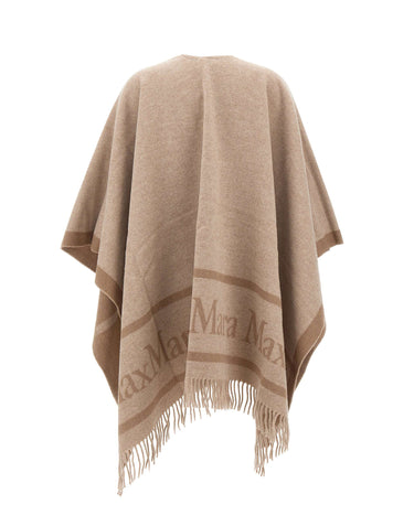 MAX MARA Poncho in lana jacquard BEIGE Donna 