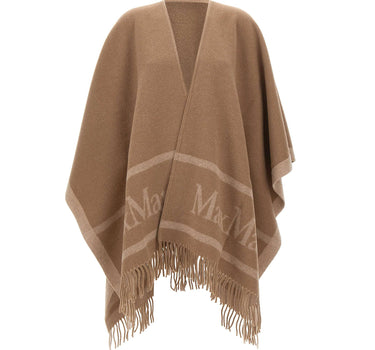 MAX MARA Poncho in lana jacquard BROWN Donna 