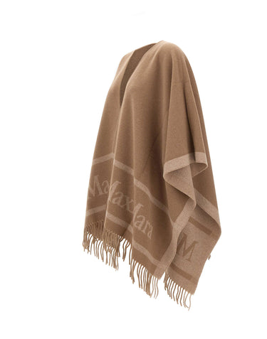 MAX MARA Poncho in lana jacquard BROWN Donna 