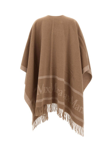 MAX MARA Poncho in lana jacquard BROWN Donna 