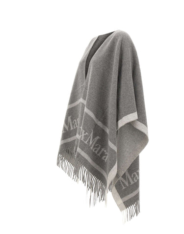 MAX MARA Poncho in lana jacquard GREY Donna 