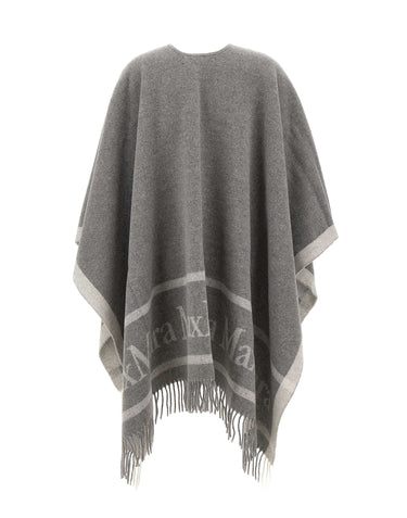 MAX MARA Poncho in lana jacquard GREY Donna 