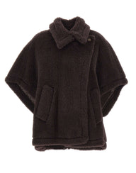 MAX MARA Mantella in tessuto teddy BROWN Donna 