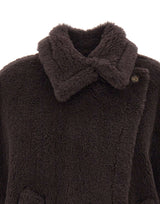 MAX MARA Mantella in tessuto teddy BROWN Donna 