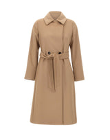 MAX MARA STUDIO Cappotto doppiopetto in lana BROWN Donna 