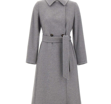 MAX MARA STUDIO Cappotto doppiopetto in lana GREY Donna 