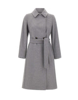 MAX MARA STUDIO Cappotto doppiopetto in lana GREY Donna 