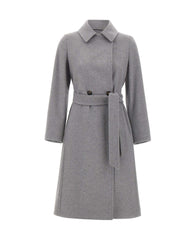 MAX MARA STUDIO Cappotto doppiopetto in lana GREY Donna 