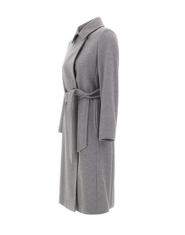 MAX MARA STUDIO Cappotto doppiopetto in lana GREY Donna 