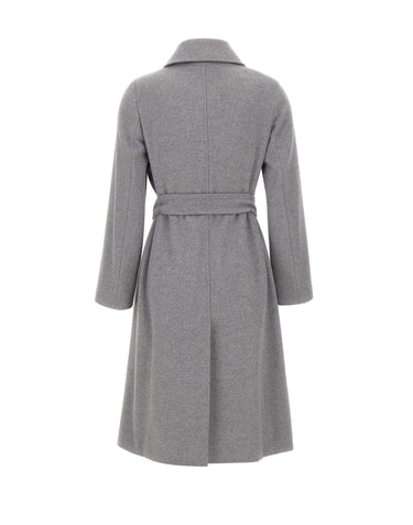 MAX MARA STUDIO Cappotto doppiopetto in lana GREY Donna 