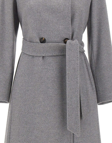 MAX MARA STUDIO Cappotto doppiopetto in lana GREY Donna 