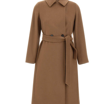 MAX MARA STUDIO Cappotto doppiopetto in lana BROWN Donna 