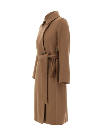 MAX MARA STUDIO Cappotto doppiopetto in lana BROWN Donna 