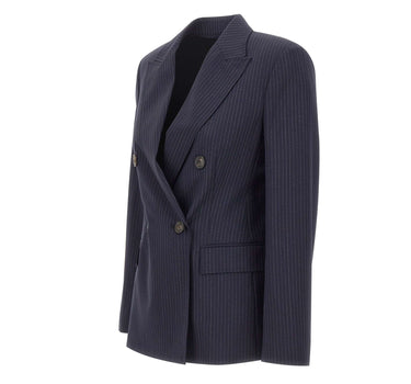 Blazer doppiopetto in tela di lana 2626046031600 006 MAX MARA STUDIO 