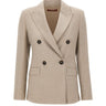 MAX MARA STUDIO Blazer doppiopetto in flanella di lana BEIGE Donna 