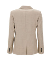 MAX MARA STUDIO Blazer doppiopetto in flanella di lana BEIGE Donna 