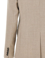 MAX MARA STUDIO Blazer doppiopetto in flanella di lana BEIGE Donna 