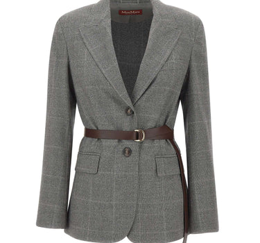 MAX MARA STUDIO Blazer in flanella di lana GREY Donna 