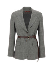 MAX MARA STUDIO Blazer in flanella di lana GREY Donna 