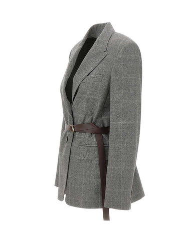 MAX MARA STUDIO Blazer in flanella di lana GREY Donna 