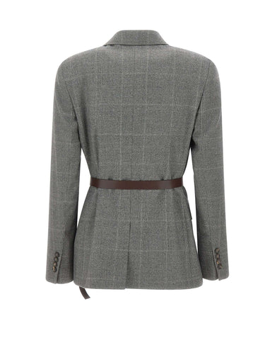 MAX MARA STUDIO Blazer in flanella di lana GREY Donna 
