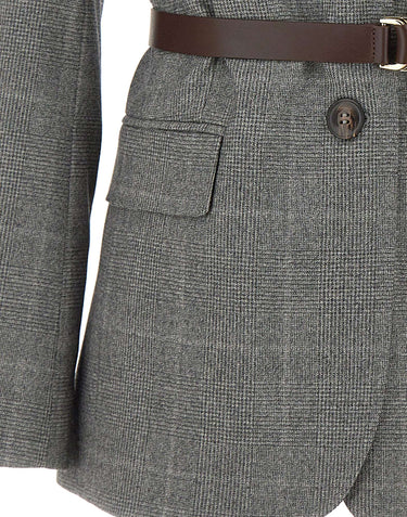 MAX MARA STUDIO Blazer in flanella di lana GREY Donna 