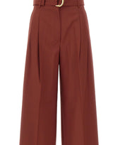 MAX MARA STUDIO Pantalone a vita alta in tela di lana RED Donna 