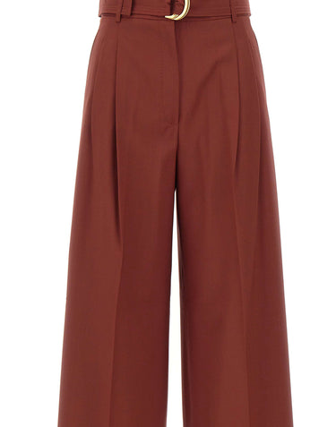 MAX MARA STUDIO Pantalone a vita alta in tela di lana RED Donna 
