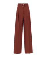 MAX MARA STUDIO Pantalone a vita alta in tela di lana RED Donna 