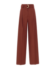 MAX MARA STUDIO Pantalone a vita alta in tela di lana RED Donna 