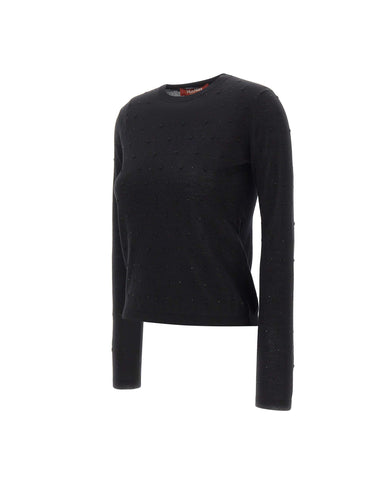 MAX MARA STUDIO Maglia con strass BLACK Donna 