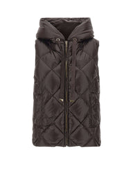 MAX MARA THE CUBE Gilet imbottito in tela antigoccia BROWN Donna 