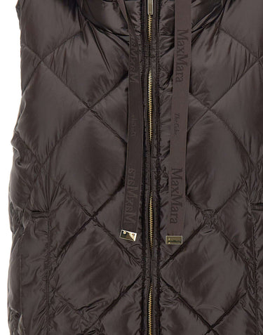 MAX MARA THE CUBE Gilet imbottito in tela antigoccia BROWN Donna 