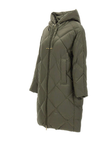 MAX MARA THE CUBE Piumino midi in tela antigoccia GREEN Donna 
