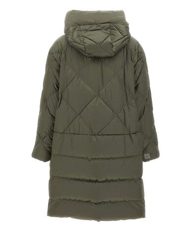 MAX MARA THE CUBE Piumino midi in tela antigoccia GREEN Donna 