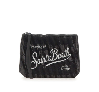 MC2 SAINT BARTH Pochette "Aline Velvet Paillettes" BLACK Donna 