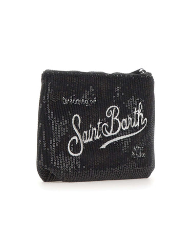 MC2 SAINT BARTH Pochette "Aline Velvet Paillettes" BLACK Donna 