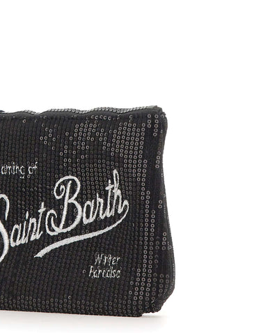 MC2 SAINT BARTH Pochette "Aline Velvet Paillettes" BLACK Donna 