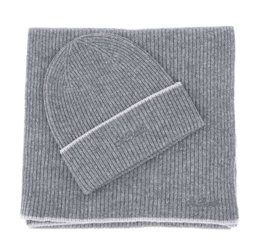 MC2 SAINT BARTH Set sciarpa e cappello in lana merinos GREY Uomo 