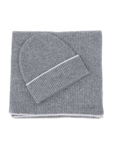 MC2 SAINT BARTH Set sciarpa e cappello in lana merinos GREY Uomo 