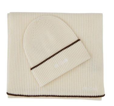MC2 SAINT BARTH Set sciarpa e cappello in lana merinos WHITE Uomo 