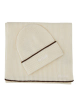 MC2 SAINT BARTH Set sciarpa e cappello in lana merinos WHITE Uomo 