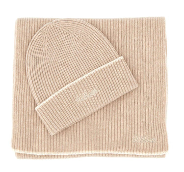 MC2 SAINT BARTH Set sciarpa e cappello in lana merinos BEIGE Uomo 