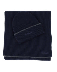 MC2 SAINT BARTH Set sciarpa e cappello in lana merinos BLUE Uomo 