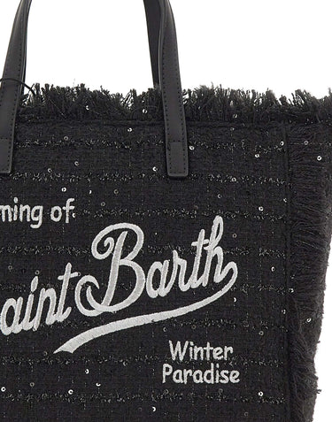 MC2 SAINT BARTH Borsa a mano "Colette Tweed" BLACK Donna 
