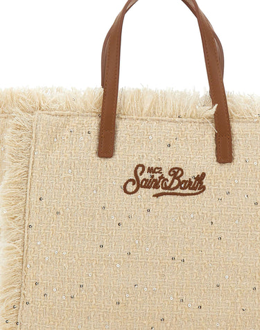 MC2 SAINT BARTH Borsa a mano "Colette Tweed" BEIGE Donna 