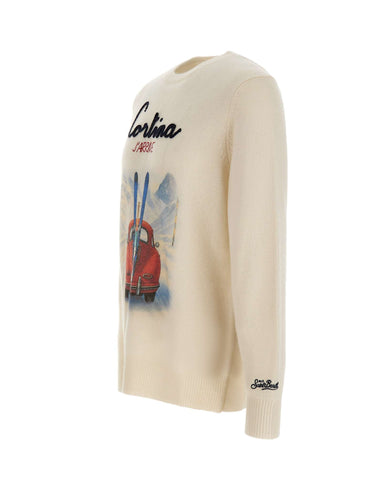 MC2 SAINT BARTH Maglia "Heron Print" WHITE Uomo 