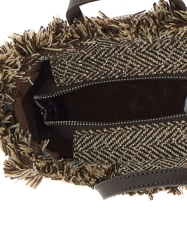 MC2 SAINT BARTH Borsa a mano "Vanity Mini Wool" BROWN Uomo 