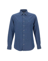 MICHAEL MICHAEL KORS Camicia in denim slim BLUE Uomo 