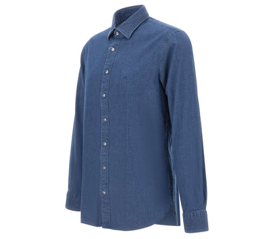 MICHAEL MICHAEL KORS Camicia in denim slim BLUE Uomo 